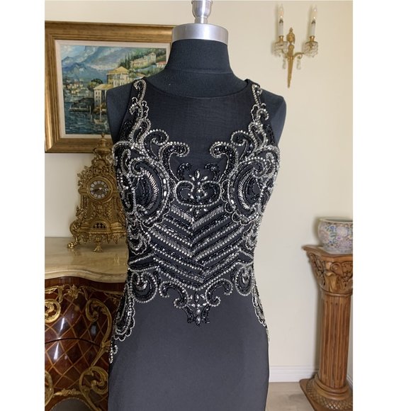 NEW LONG SPANDEX EVENING GOWN SPECIAL OCCASION FORMAL PARTY GALA DRESS - Picture 2 of 5